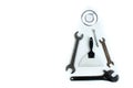 Wrenches isolated on white background. Top view. Royalty Free Stock Photo