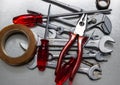 Wrenches and screwdrivers, repare tools Royalty Free Stock Photo