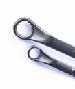 wrenches in several different sizes on a white background Royalty Free Stock Photo