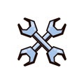 Wrenches tool crossed isolated icon