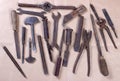 Wrenchs,various tools on wooden background Royalty Free Stock Photo