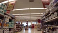 Ingles grocery store interior pan to front of store paper platers section