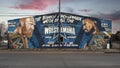 Wrestlemania 38 artistic mural promotion by Augustin Chavez AKA Dummy Fresh on Oakfit Gym in Dallas, Texas.