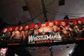 Wrestlemania WWE Axxess Poster sign over entrance