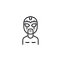 Wrestler man in wrestling mask outline icon