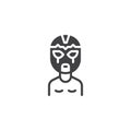 Wrestler man in wrestling mask vector icon