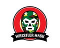 Wrestler with mask emblem logo