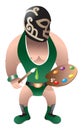 wrestler painter Royalty Free Stock Photo