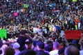 Wrestler Roman Reigns walks through crowd