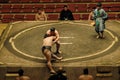 Wrestlers in the Grand Sumo Tournament in Tokyo