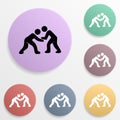 Wrestling badge color set icon. Simple glyph, flat  of sport icons for ui and ux, website or mobile application Royalty Free Stock Photo