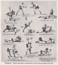 Vintage illustrations of Wrestling 1930s.