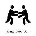 Wrestling icon vector isolated on white background, logo concept