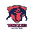 Wrestling logo with text space for your slogan / tag line