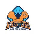 Wrestling logo with text space for your slogan / tag line