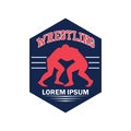 Wrestling logo with text space for your slogan / tag line