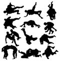 Wrestling Sport Activity Silhouettes