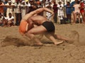 A wrestling sports match in progress