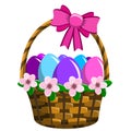 Wricked Easter basket filled with colored eggs