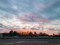 WRIF-FM Detroit WXYZ Channel 7 news telecommunications tower at sunset Royalty Free Stock Photo