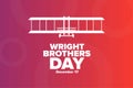 Wright Brothers Day. December 17. Holiday concept. Template for background, banner, card, poster with text inscription Royalty Free Stock Photo