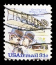 Wright Brothers, Flyer A and Shed, Wright Brothers Issue serie, circa 1978 Royalty Free Stock Photo