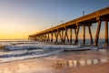 Johnnie Mercers Fishing Pier at sunrise in Wrightsville Beach east of Wilmington,North Carolina,United State. Royalty Free Stock Photo