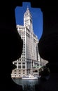 Chicago, Illinois, United States-circa 2010-Wrigley Building in downtown Chicago seen through abstract shaped shadows Royalty Free Stock Photo