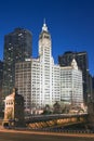 Wrigley Building by night