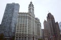The Wrigley Building, Tribune Tower in Chicago, Illinois, USA