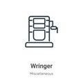 Wringer outline vector icon. Thin line black wringer icon, flat vector simple element illustration from editable miscellaneous