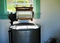 Vintage wringer washing machines saved a lot of water Royalty Free Stock Photo