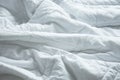 Wrinkle Messy Blanket In Bedroom After Waking Up In The Morning, From Sleeping In A Long Night, Details Of Duvet And Blanket, An Royalty Free Stock Photo