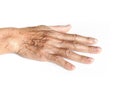 Wrinkle old woman hand