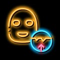 Wrinkle Smoothing Mask neon glow icon illustration