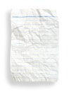 Wrinkle white lined paper(with clipping path)