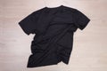 Wrinkled black t-shirt