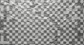 Wrinkled cellophane paper over a gray and white squares backdrop with a transparent wrapping design for texture or abstract Royalty Free Stock Photo