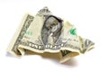 Wrinkled crumpled dollar Royalty Free Stock Photo