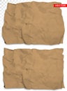 Wrinkled crumpled realistic brown paper vector