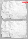 Wrinkled crumpled realistic white paper vector