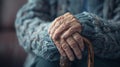 The wrinkled elderly hands.AI generated image Royalty Free Stock Photo
