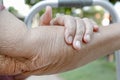 Wrinkled on elderly woman skin Royalty Free Stock Photo