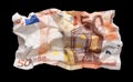 Wrinkled euro money Royalty Free Stock Photo