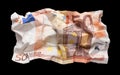 Wrinkled euro money Royalty Free Stock Photo