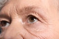 Wrinkled Face Of Elderly Woman