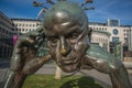 Wrinkled Face of Frustration Statue Stuttgart Friedrichsbau