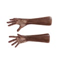 Wrinkled on old african man hand on white. 3D illustration