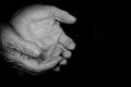 Wrinkled old hands Royalty Free Stock Photo