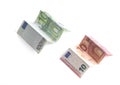 Wrinkled paper money. Euro. Royalty Free Stock Photo